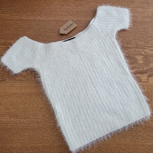 Jack & Jill Eyelash Crop Top - ivory